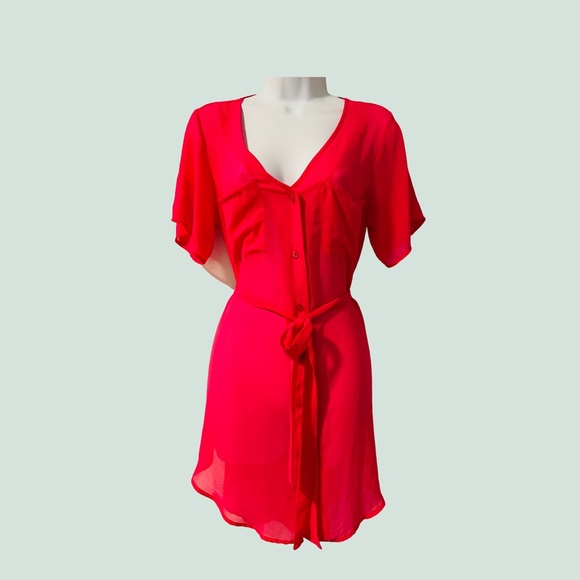 💙2 for $45💙 LUSH Sheer Belted Cover-Up - Picture 1 of 6
